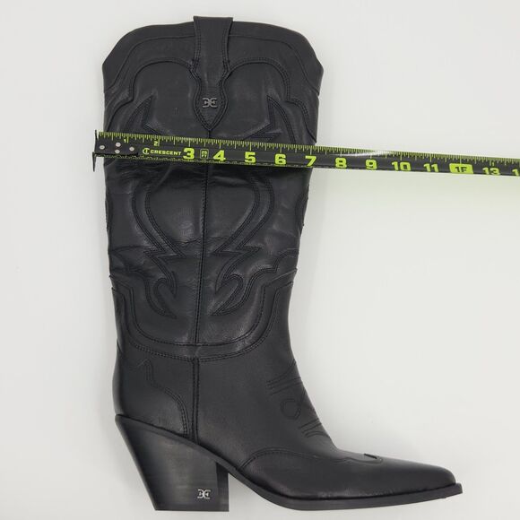 Steve Madden James Western Boots Womens Size 8.5 Black Leather Tall Cowgirl Boho - Picture 12 of 12